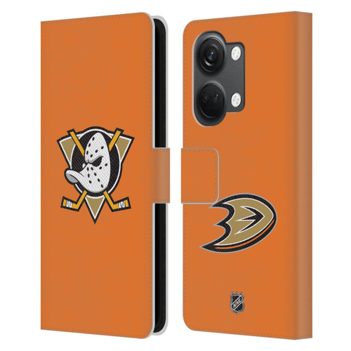 NHL Anaheim Ducks Plain Leather Book Wallet Case Cover For OnePlus Nord 3 5G