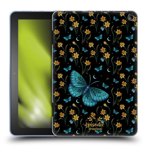 Episodic Drawing Moth Patterns Daffodil Flowers Soft Gel Case for Amazon Fire HD 8/Fire HD 8 Plus 2020