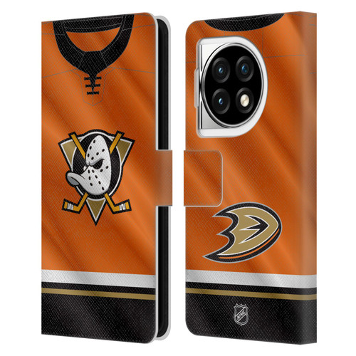 NHL Anaheim Ducks Jersey Leather Book Wallet Case Cover For OPPO OnePlus Ace 3 5G NHL Anaheim Ducks Jersey Leather Book Wallet Case Cover For OPPO OnePlus Ace 3 5G
