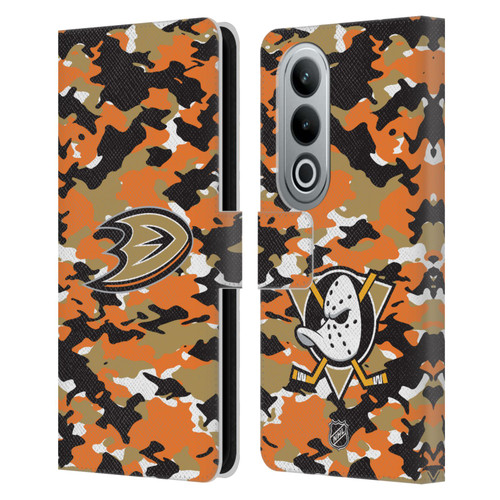 NHL Anaheim Ducks Camouflage Leather Book Wallet Case Cover For OPPO OnePlus Ace 3V 5G NHL Anaheim Ducks Camouflage Leather Book Wallet Case Cover For OPPO OnePlus Ace 3V 5G