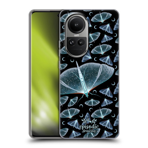 Episodic Drawing Moth Patterns Translucent Soft Gel Case for OPPO Reno10 5G / Reno10 Pro 5G