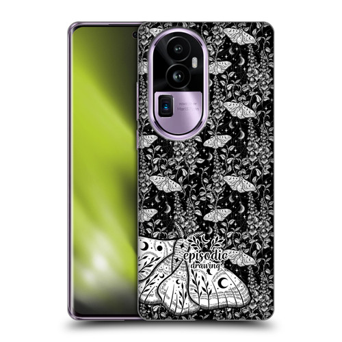 Episodic Drawing Moth Patterns White Soft Gel Case for OPPO Reno10 Pro+
