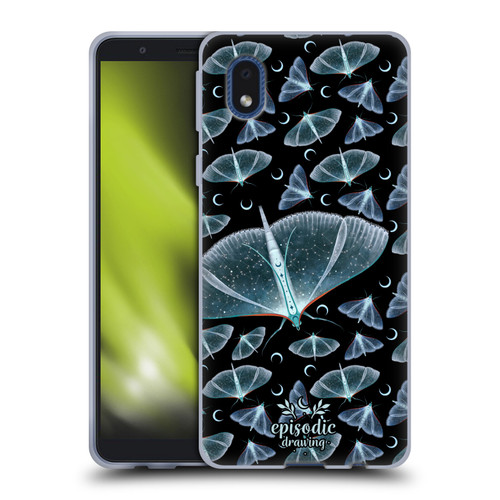 Episodic Drawing Moth Patterns Translucent Soft Gel Case for Samsung Galaxy A01 Core (2020)