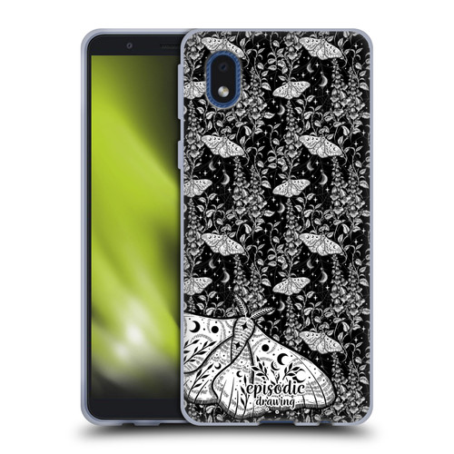 Episodic Drawing Moth Patterns White Soft Gel Case for Samsung Galaxy A01 Core (2020)