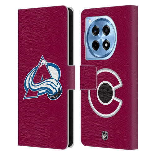 NHL Colorado Avalanche Plain Leather Book Wallet Case Cover For OnePlus 12R