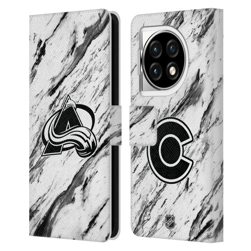 NHL Colorado Avalanche Marble Leather Book Wallet Case Cover For OPPO OnePlus Ace 3 5G