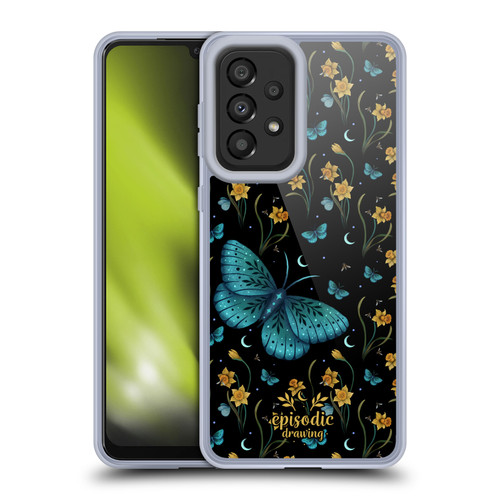 Episodic Drawing Moth Patterns Daffodil Flowers Soft Gel Case for Samsung Galaxy A33 5G (2022)