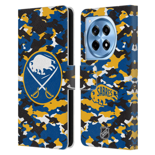 NHL Buffalo Sabres Camouflage Leather Book Wallet Case Cover For OnePlus 12R