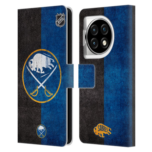 NHL Buffalo Sabres Half Distressed Leather Book Wallet Case Cover For OPPO OnePlus Ace 3 5G