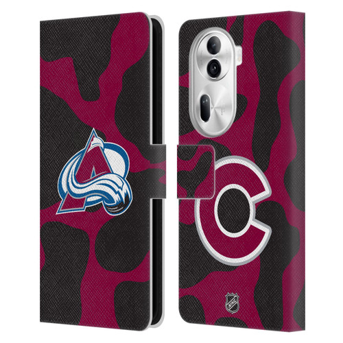 NHL Colorado Avalanche Cow Pattern Leather Book Wallet Case Cover For OPPO Reno11