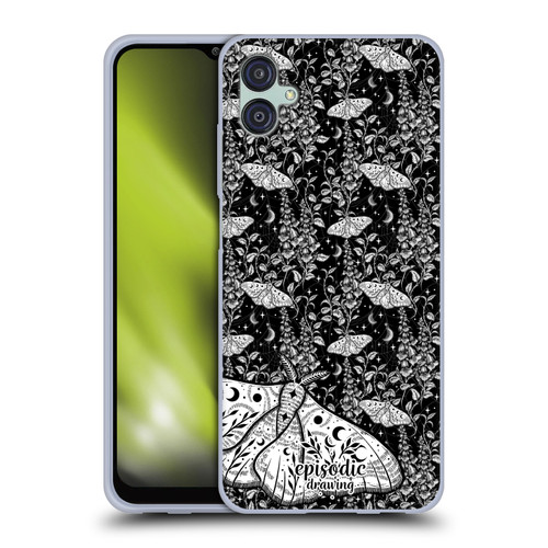Episodic Drawing Moth Patterns White Soft Gel Case for Samsung Galaxy M04 5G / A04e
