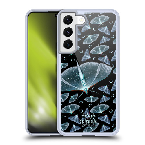 Episodic Drawing Moth Patterns Translucent Soft Gel Case for Samsung Galaxy S22 5G