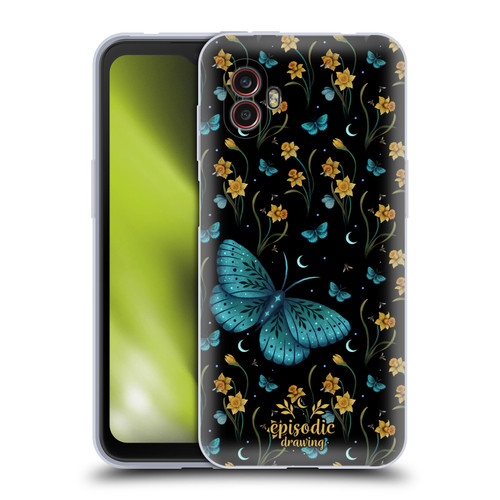 Episodic Drawing Moth Patterns Daffodil Flowers Soft Gel Case for Samsung Galaxy Xcover6 Pro/Pro2