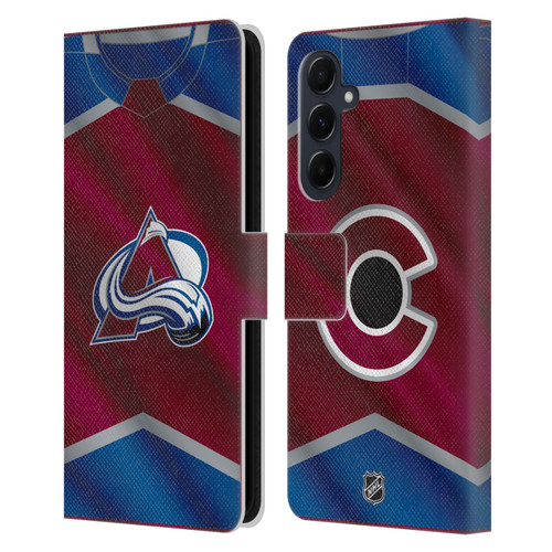 NHL Colorado Avalanche Jersey Leather Book Wallet Case Cover For Samsung Galaxy A55 5G