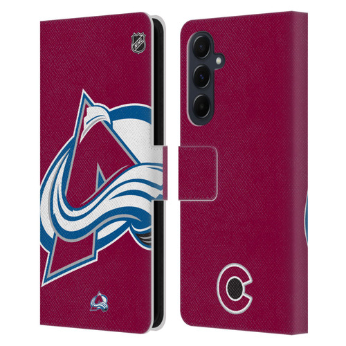 NHL Colorado Avalanche Oversized Leather Book Wallet Case Cover For Samsung Galaxy A55 5G