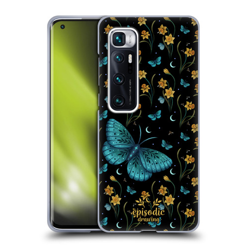 Episodic Drawing Moth Patterns Daffodil Flowers Soft Gel Case for Xiaomi Mi 10 Ultra 5G