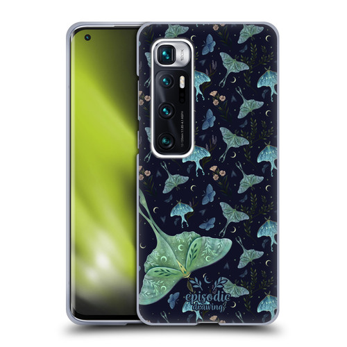 Episodic Drawing Moth Patterns Green Soft Gel Case for Xiaomi Mi 10 Ultra 5G
