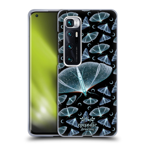 Episodic Drawing Moth Patterns Translucent Soft Gel Case for Xiaomi Mi 10 Ultra 5G