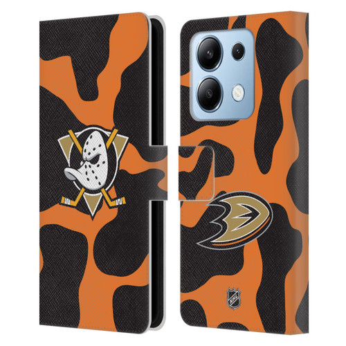 NHL Anaheim Ducks Cow Pattern Leather Book Wallet Case Cover For Xiaomi Redmi Note 13/13 Pro 5G
