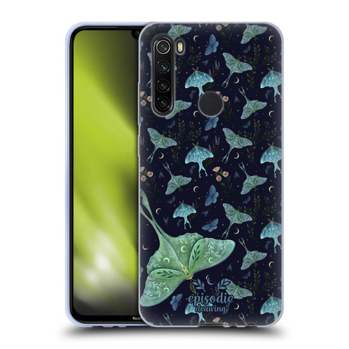 Episodic Drawing Moth Patterns Green Soft Gel Case for Xiaomi Redmi Note 8T