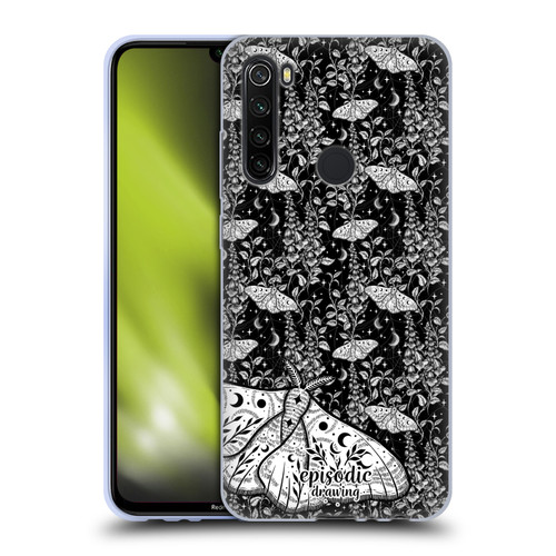 Episodic Drawing Moth Patterns White Soft Gel Case for Xiaomi Redmi Note 8T