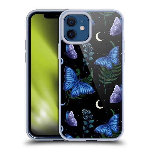 Episodic Drawing Pattern Blue Morpho Butterfly Soft Gel Case for Apple iPhone 12 / iPhone 12 Pro
