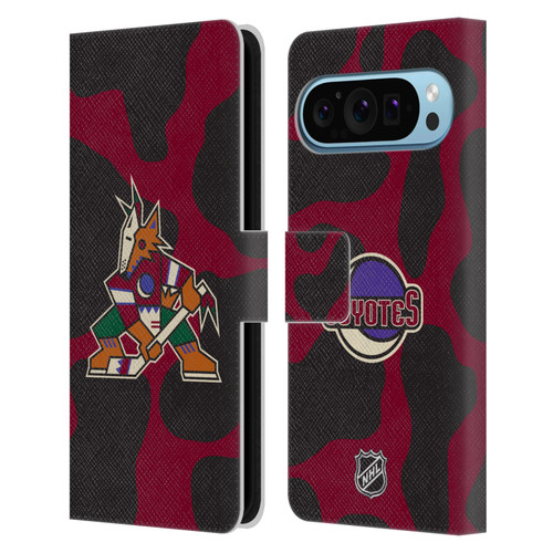 NHL Arizona Coyotes Cow Pattern Leather Book Wallet Case Cover For Google Pixel 9 / Pixel 9 Pro
