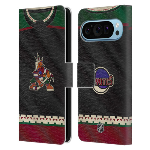 NHL Arizona Coyotes Jersey Leather Book Wallet Case Cover For Google Pixel 9 / Pixel 9 Pro