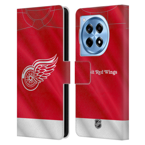NHL Detroit Red Wings Jersey Leather Book Wallet Case Cover For OnePlus 12R