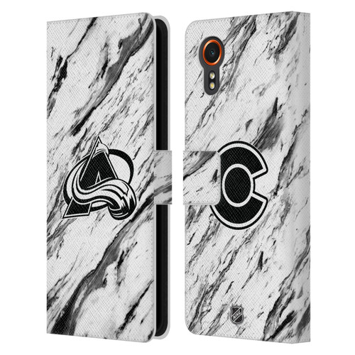NHL Colorado Avalanche Marble Leather Book Wallet Case Cover For Samsung Galaxy Xcover7 5G
