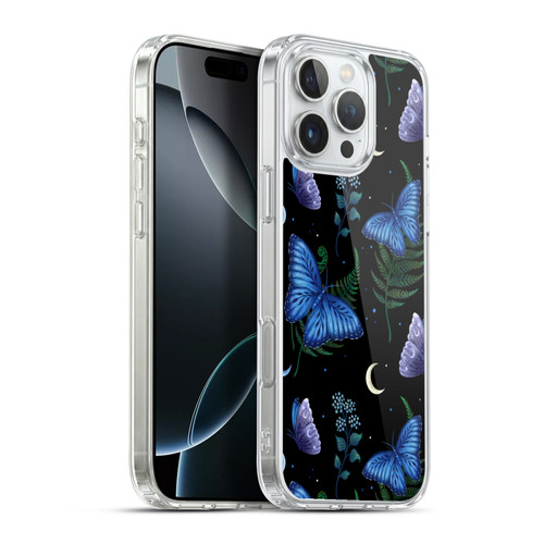 Episodic Drawing Pattern Blue Morpho Butterfly Soft Gel Case for Apple iPhone 16 Pro Max & MagSafe