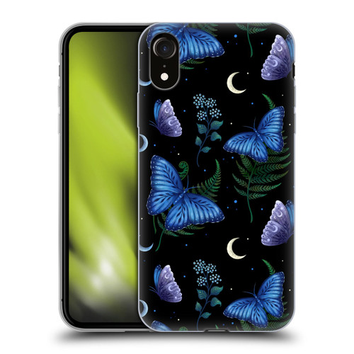 Episodic Drawing Pattern Blue Morpho Butterfly Soft Gel Case for Apple iPhone XR