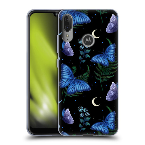 Episodic Drawing Pattern Blue Morpho Butterfly Soft Gel Case for Motorola Moto E6 Plus