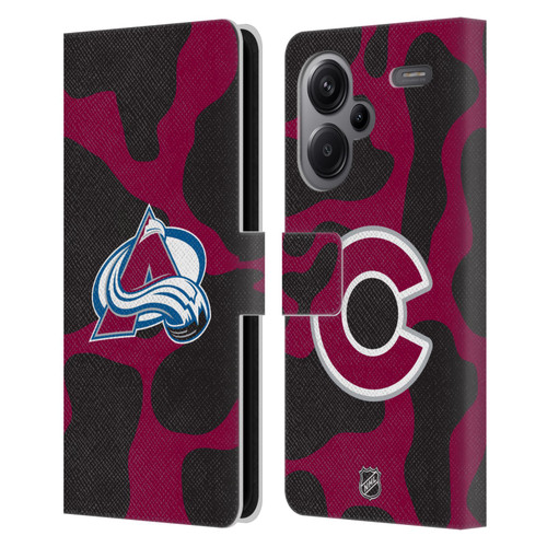 NHL Colorado Avalanche Cow Pattern Leather Book Wallet Case Cover For Xiaomi Redmi Note 13 Pro Plus 5G