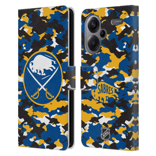 NHL Buffalo Sabres Camouflage Leather Book Wallet Case Cover For Xiaomi Redmi Note 13 Pro Plus 5G