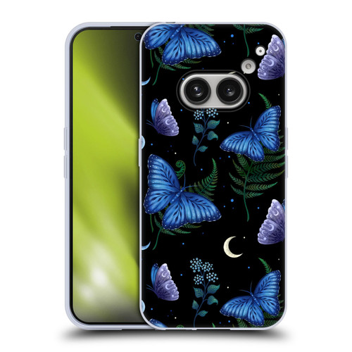 Episodic Drawing Pattern Blue Morpho Butterfly Soft Gel Case for Nothing Phone (2a)