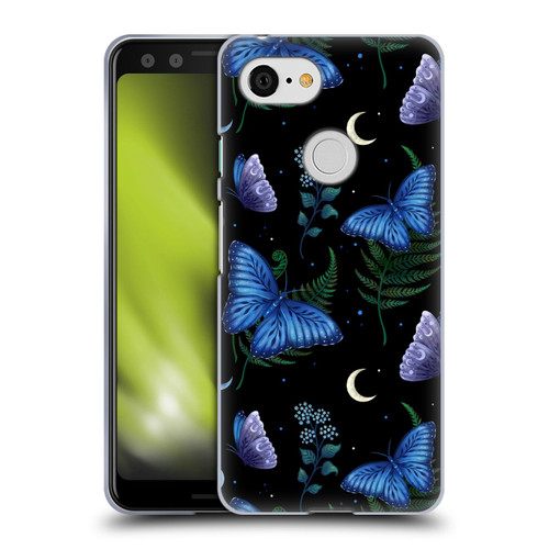 Episodic Drawing Pattern Blue Morpho Butterfly Soft Gel Case for Google Pixel 3