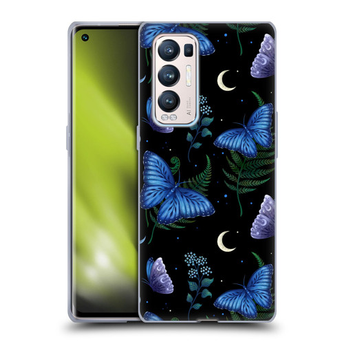 Episodic Drawing Pattern Blue Morpho Butterfly Soft Gel Case for OPPO Find X3 Neo / Reno5 Pro+ 5G