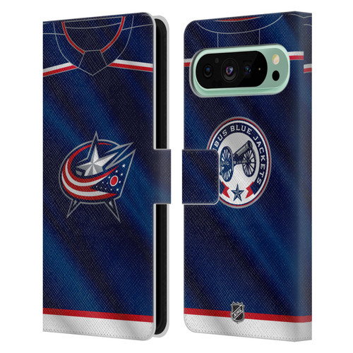 NHL Columbus Blue Jackets Jersey Leather Book Wallet Case Cover For Google Pixel 9 Pro XL