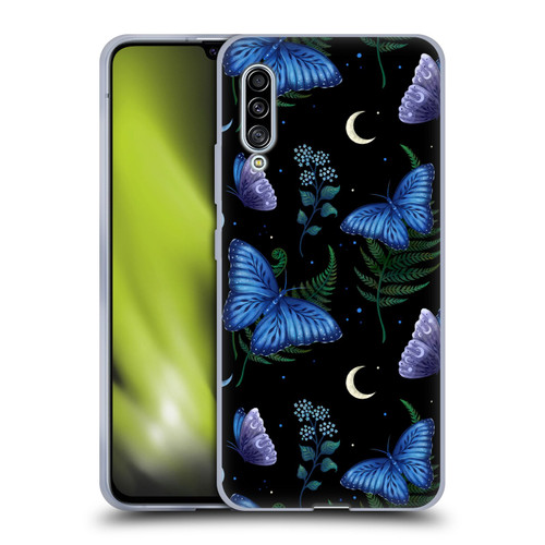 Episodic Drawing Pattern Blue Morpho Butterfly Soft Gel Case for Samsung Galaxy A90 5G (2019)