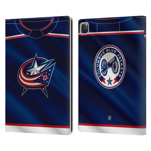 NHL Columbus Blue Jackets Jersey Leather Book Wallet Case Cover For Apple iPad Pro 13 M4 2024
