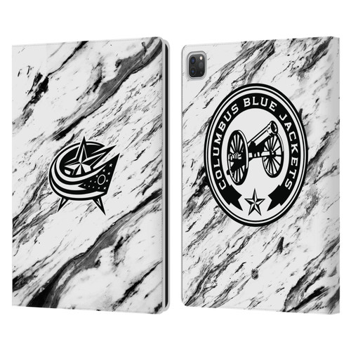 NHL Columbus Blue Jackets Marble Leather Book Wallet Case Cover For Apple iPad Pro 13 M4 2024