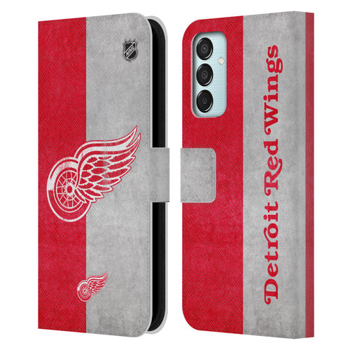 NHL Detroit Red Wings Half Distressed Leather Book Wallet Case Cover For Samsung Galaxy M15/F15 5G