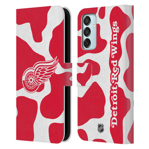 NHL Detroit Red Wings Cow Pattern Leather Book Wallet Case Cover For Samsung Galaxy M15/F15 5G