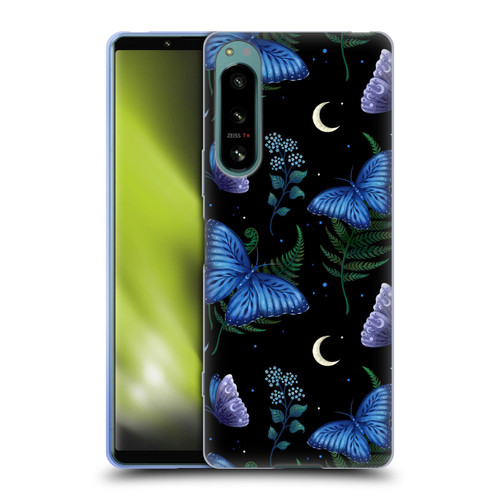 Episodic Drawing Pattern Blue Morpho Butterfly Soft Gel Case for Sony Xperia 5 IV