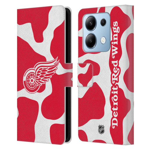 NHL Detroit Red Wings Cow Pattern Leather Book Wallet Case Cover For Xiaomi Redmi Note 13/13 Pro 5G