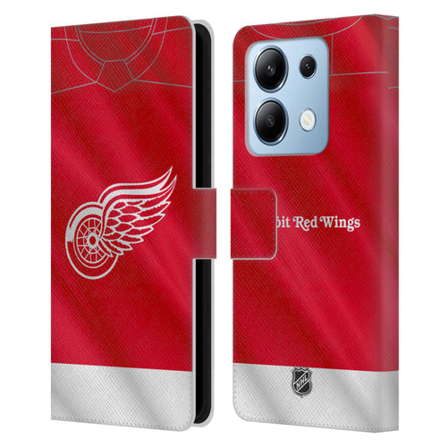 NHL Detroit Red Wings Jersey Leather Book Wallet Case Cover For Xiaomi Redmi Note 13/13 Pro 5G