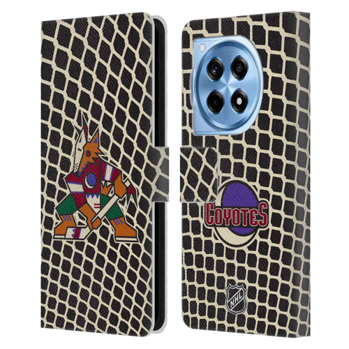NHL Arizona Coyotes Net Pattern Leather Book Wallet Case Cover For OnePlus 12R