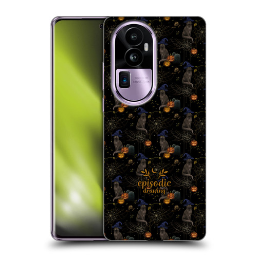 Episodic Drawing Spooky Patterns Cat's Halloween Hat Soft Gel Case for OPPO Reno10 Pro+