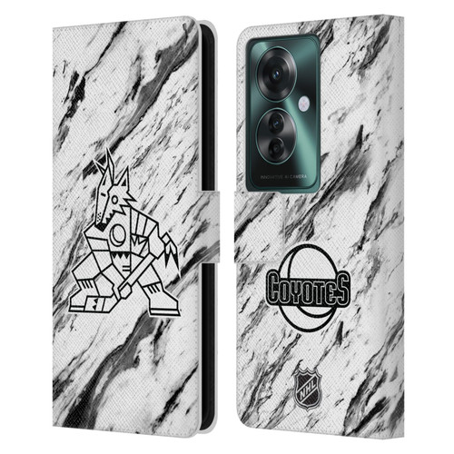 NHL Arizona Coyotes Marble Leather Book Wallet Case Cover For OPPO Reno11 F 5G / F25 Pro 5G